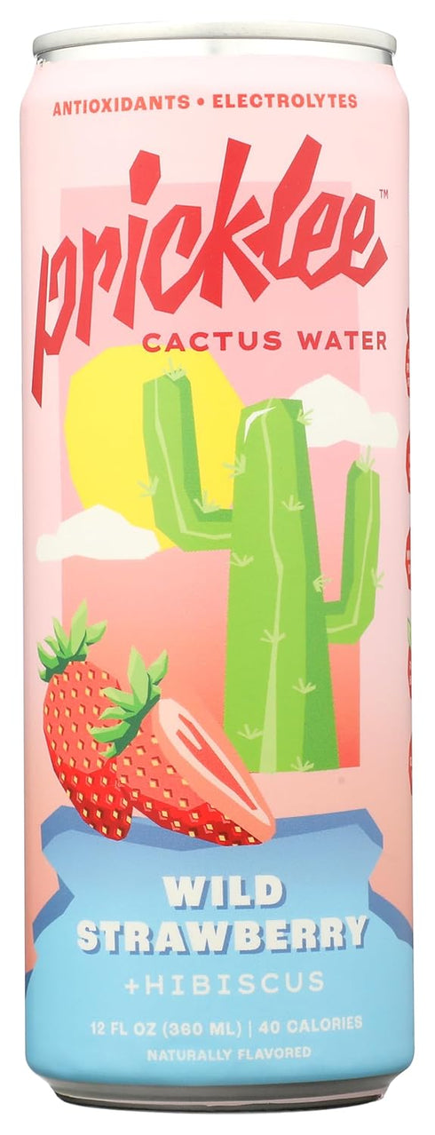 Pricklee Wild Strawberry Cactus Water - Packed With Antioxidants, Electrolytes, Vitamin C