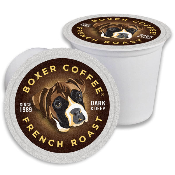 Boxer Coffee French Roast dark roast pods compatible with Keurig K-Cup, 48