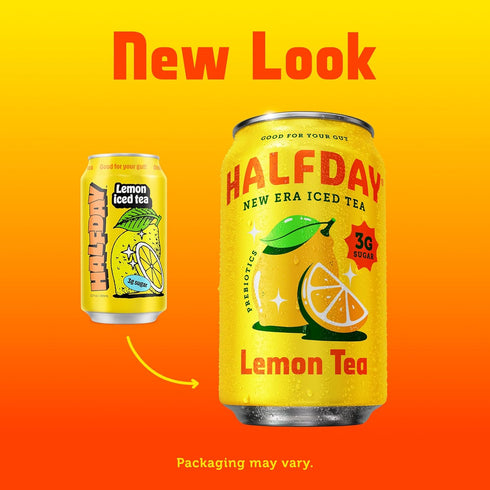12 Oz Halfday, Prebiotic Lemon Iced Tea, Fl Can