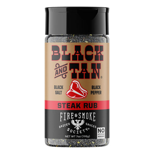 Fire & Smoke Society Black & Tan Steak Seasoning | BBQ Rubs, Dry BBQ Rubs and Spices for Steaks, Brisket, Burgers