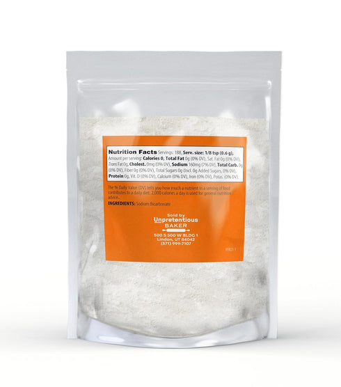Unpretentious Baking Soda, 4 oz, Non-GMO, Great for Baking & Cooking, Leavening Agent, Pure Sodium Bicarbonate