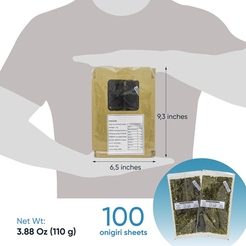 100 RSD Onigiri Seaweed Sheets Individually Wrapped Sheets Premium Roasted Nori for Sushi, Onigiri, Gimbap, & More