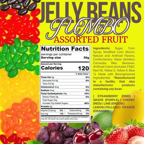 6 2 SweetGourmet Jumbo-Sized Assorted Jelly Beans, Fruit Flavors Bulk Candy, Pounds