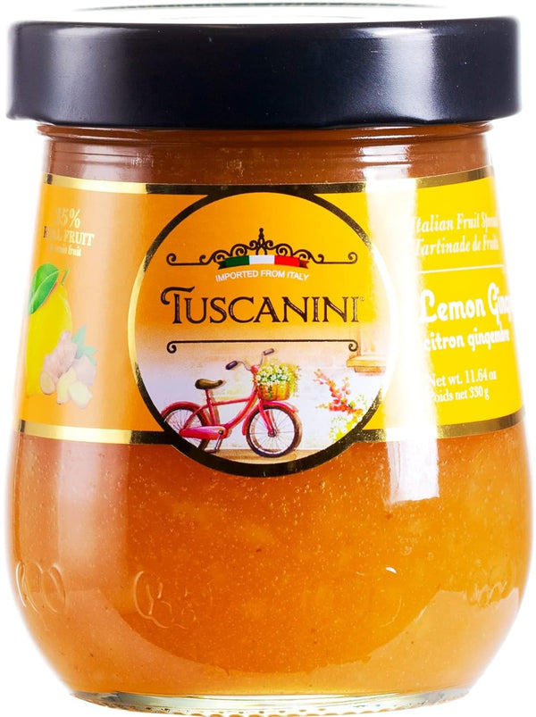 Tuscanini Italian Lemon Ginger Preserves, 11.64 oz Jar | 35% Real Fruit