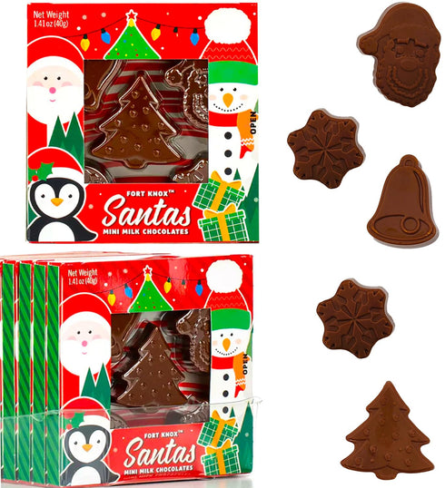 Fruidles Christmas Santas Mini Milk Chocolates Snack, Holiday Treats, Kosher Certified Dairy,