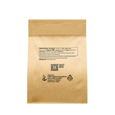 Pure Original Ingredients Agave Powder (8 oz) Vegan Sweetener, Easily Added to Drinks & Recipes
