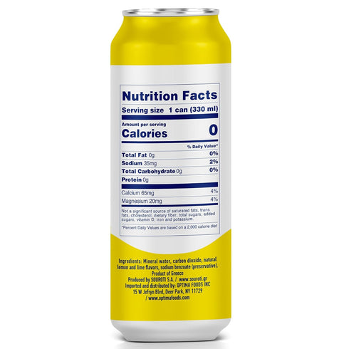Souroti 1000 6-Pack, 330ml Sparkling Lemon & Lime Flavored Carbonated Mineral Water Refresh & Unwind | Naturally