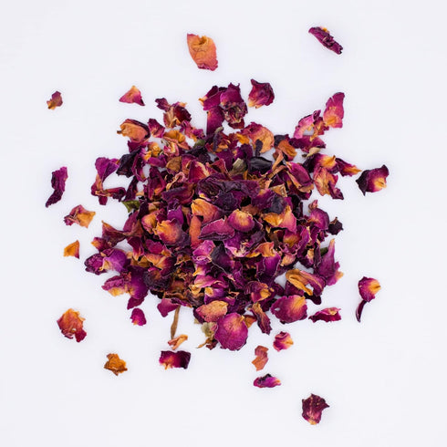 (4 oz) MagJo Naturals Red Rose Petals, Dried, Culinary Grade A, Harvested from Faiyum Oasis in Egypt