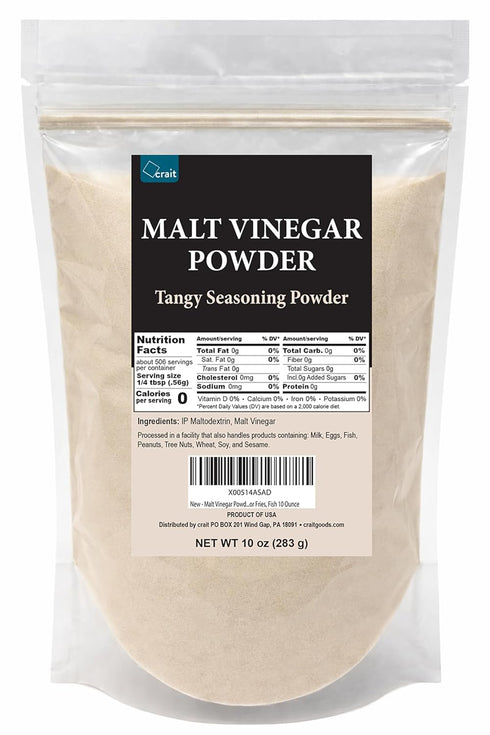 Malt Vinegar Powder (10oz) Malt Vinegar Seasoning for Fish and Chips Tangy