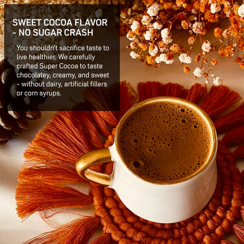 Super Cocoa Coffee Alternative Hot Chocolate Mix - Nootropics Brain Support Supplement for Memory & Focus - Mushroom