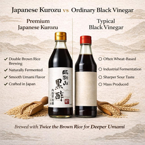 MAJI RICE Kurozu, 30.43 oz Japanese Black Vinegar UCHIBORI Rinkosan Authentic Double Brown Rice Naturally Fermented