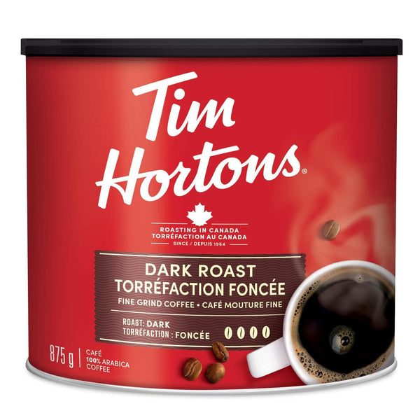 Tim Hortons Tim Horton's 100% Arabica Dark Roast, Ground Coffee, 875g/30.86 Ounce