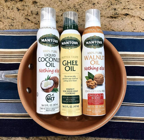 5 Oz Pack) Mantova Ghee Butter Spray High in naturally balanced omega fatty acids, with olive oil and avocado oil, Fl