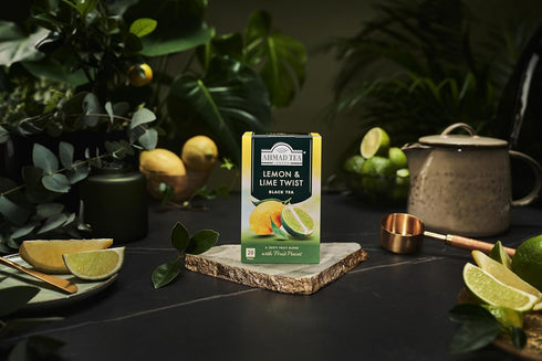 Ahmad Tea Black Tea, Lemon & Lime Twist Teabags, 20 ct - Caffeinated & Sugar-Free