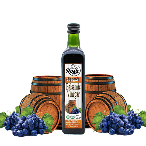 16.9 oz (Pack 1) De La Rosa Organic Balsamic Vinegar, Kosher for Passover, Vegan & Gluten Free, Balsamic Vinegar