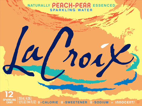 12 Oz (pack 12) La Croix Sparkling Water, Peach-Pear, Fl