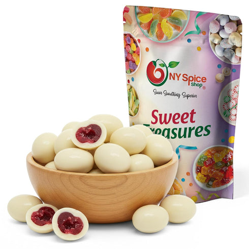 2 NY Spice Shop White Chocolate Covered Cherries - Pound Candy Coated Cherry - Trail Mix White Chocolate Sweet Nut