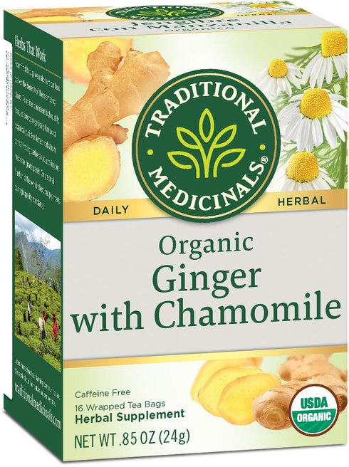 Traditional Medicinals Organic Ginger with Chamomile Tea, 16 Bags