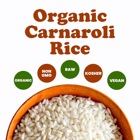 3 Food to Live Organic Carnaroli Rice, Pounds Premium Italian Risotto Rice, Ideal for Creamy Risottos and Gourmet