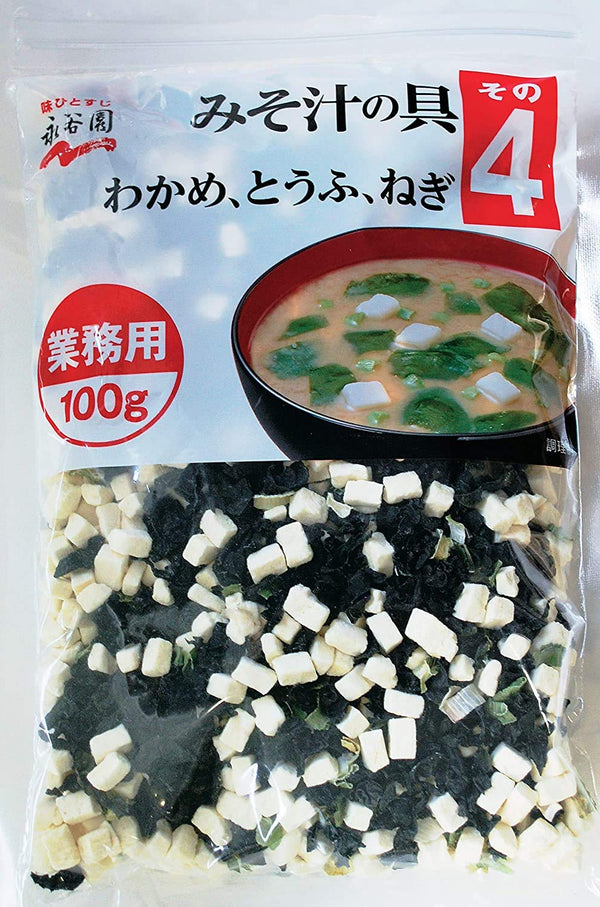 Ingredients for Nagatanien Miso Soup (Wakame Seaweed, Tofu, Green Onion) 100g