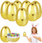 Chochkees 6 Inch Jumbo Golden Easter Eggs 12 Pack Metallic Gold, Goodie Basket