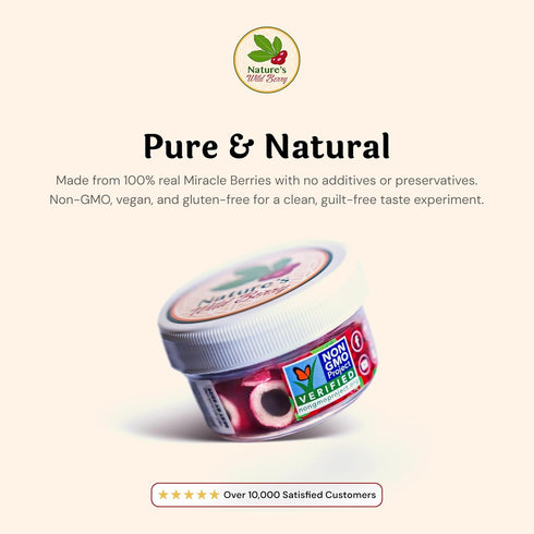 The Travel Jar, Miracle Berry As Seen On TV & Tiktok, Premium Ledidi Fruit By Nature's Wild Berry, Turn Sour Sweet