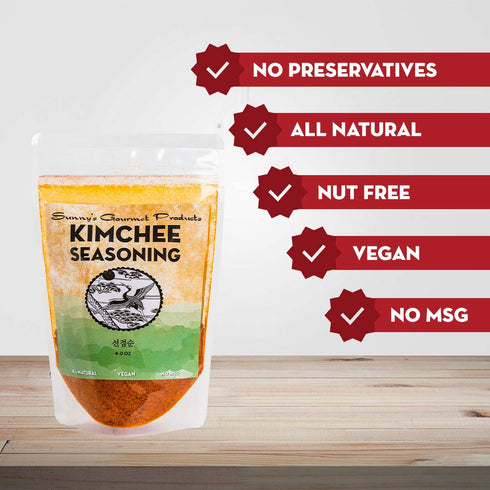 Sunny's Gourmet Korean Kimchee Seasoning, All Natural, Vegan, No MSG, 4oz