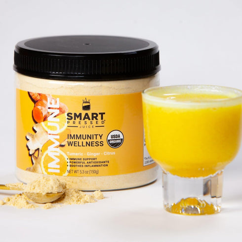 (30 SMART Pressed Juice Organic Pressed Ginger & Turmeric Shot with Apple Cider Vinegar, Echinacea, and Lemon - Made