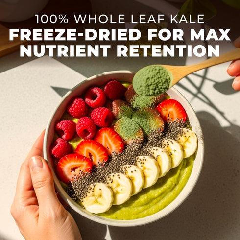 0.33 lb (5.29 oz) 24 Gya Tea Co Kale Powder Servings, Dried Whole Leaf Kale Powder, Greens Superfood for Smoothies