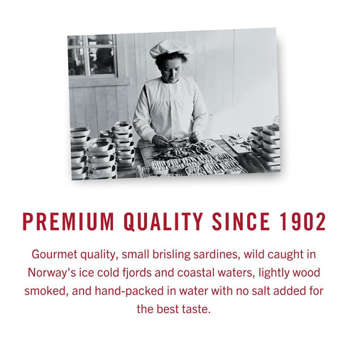 3.75 (Pack 12) Packaging King Oscar Wild Caught Brisling Sardines In Pure Spring Water, Ounce of ( May Vary )