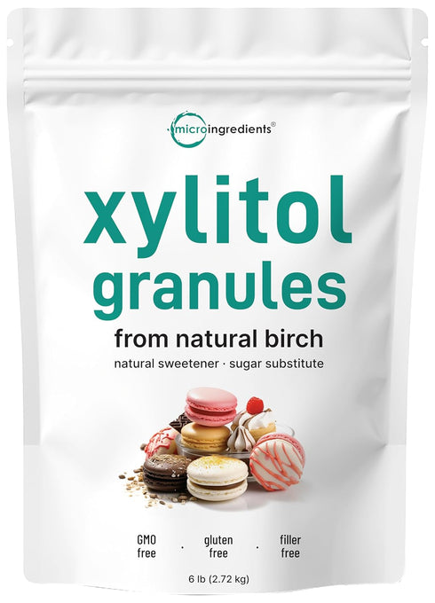 Xylitol Sweetener, 6 Pounds, Natural Sweetener, 1:1 Sugar Substitute and Low Calorie,
