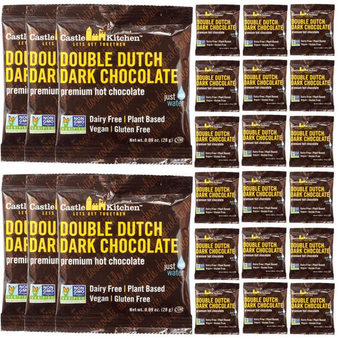 Castle Kitchen Dark Chocolate Hot Chocolate Mix Single-Serve Packets Dairy-Free, Vegan, Gluten-Free,