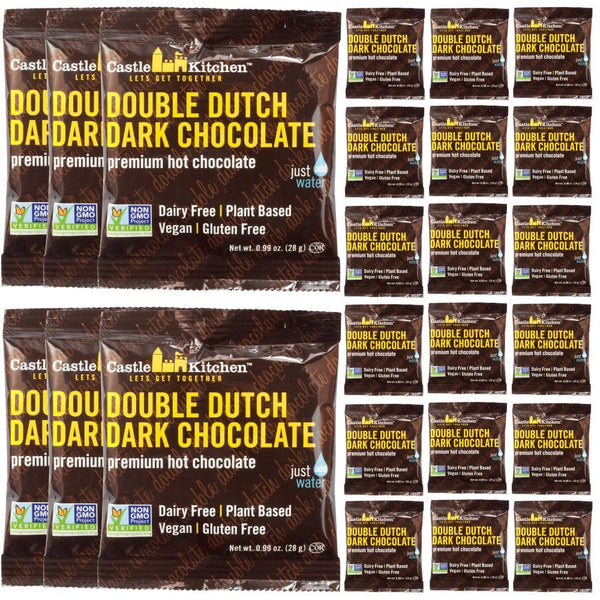 Castle Kitchen Dark Chocolate Hot Chocolate Mix Single-Serve Packets Dairy-Free, Vegan, Gluten-Free,