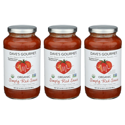 Dave's Gourmet Organic Simply Red Sauce - Non GMO, Vegan, Gluten Free