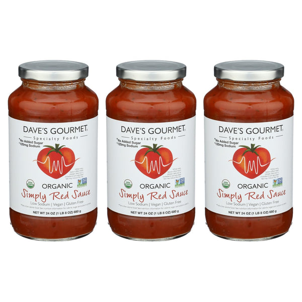 Dave's Gourmet Organic Simply Red Sauce - Non GMO, Vegan, Gluten Free