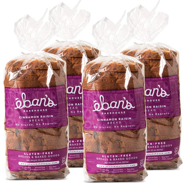 Ebans Bakehouse Fresh Baked Gluten-Free Cinnamon Raisin Bread - 4 Loaves -