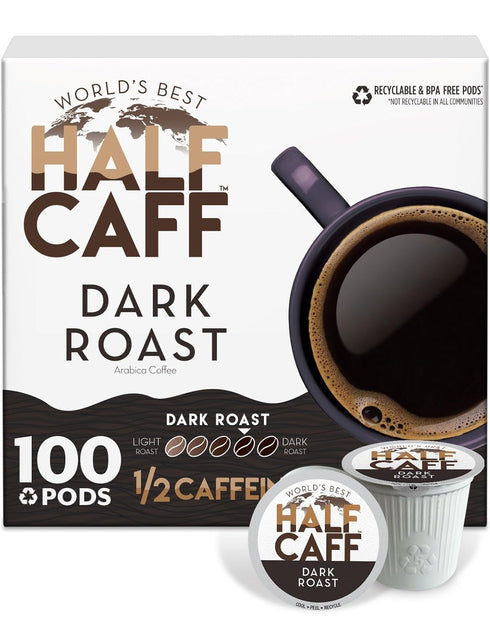 World's Best Half Caff Dark Roast Coffee Pods, 100 ct, Single Serve