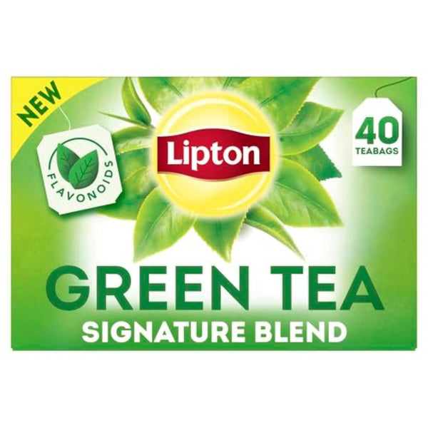Lipton Signature Blend Green Tea Bags, Unsweetened Teabags for Hot Tea or