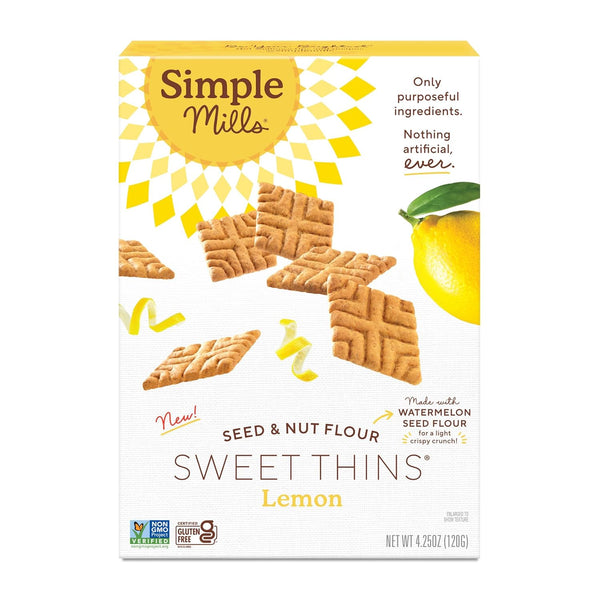 Simple Mills Lemon Seed & Nut Flour Sweet Thins, Paleo Friendly &