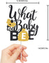 What Will Baby Bee Gender Reveal Cake Topper - Gold Glitter Bumble Honey Bee Honeycomb Cake Décor for Baby Shower