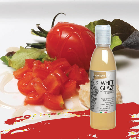 8.5 oz. Mantova White Glaze with Balsamic Vinegar, Perfect for Ice Cream, Marinades, Cocktails, Pasta Sauce, Salad