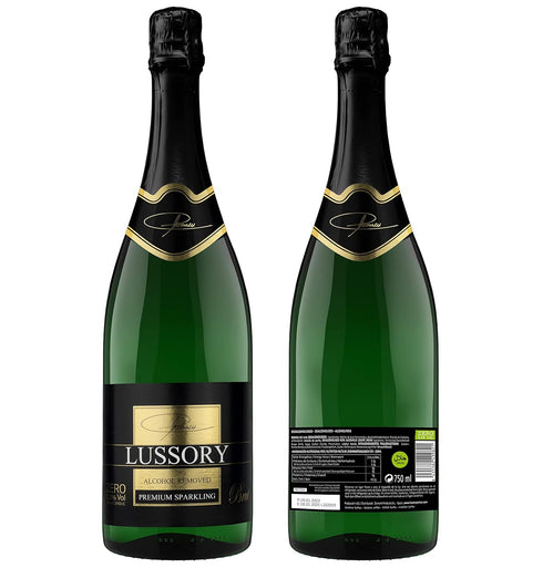 0.0% (750ml, 1 Lussory Premium Sparkling Brut Dealcoholized Non Alcoholic Wine Bubbly From Spain, Low Calories, Low