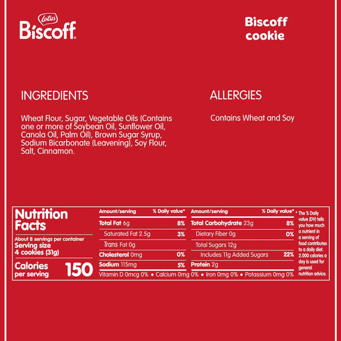8.8 (Pack 10) Lotus Biscoff, Caramelized Biscuit Cookies, non GMO + Vegan - Ounce