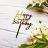 Happy Birthday Cake Topper for Party Decorations - Mirror Gold Acrylic