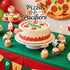 25PCS Sursurprise Pizza & Pacifiers Baby Shower Cake Topper Cupcake Toppers, Pizza Party Time Decorations Fast Food