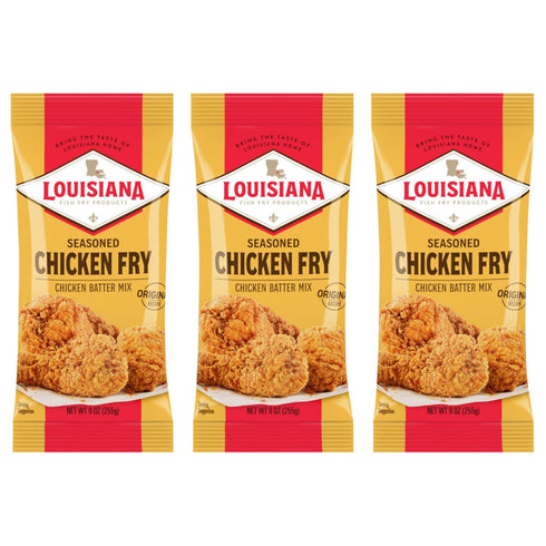 Louisiana Seasoned Chicken Fry Batter Pack of 3 Crispy Southern Coating Mix