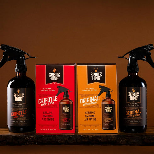Pack 2 (16 Oz Spritz King Culinary Basting Spray: For Grilling, Smoking, Air Frying - Delicious Dark Bark, Flavorful