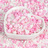 Edible Heart Sprinkles for Cake Decorating,White Pink Pearl Sugar Jimmies Mix Size
