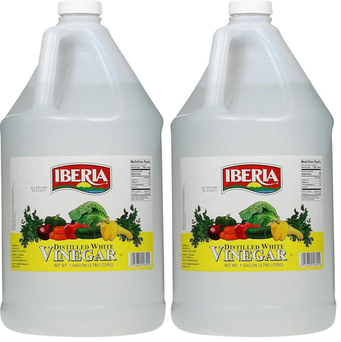 Iberia All Natural Distilled White Vinegar, 1 Gallon - 5% Acidity (Pack