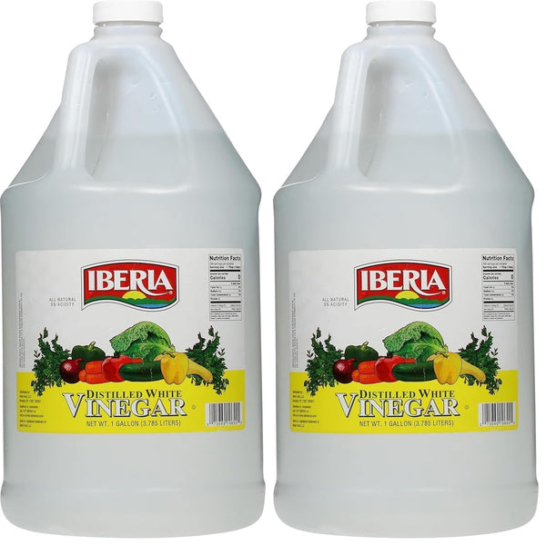 Iberia All Natural Distilled White Vinegar, 1 Gallon - 5% Acidity (Pack